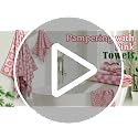 2-Piece Checkered Floral Bath Towel Set, Soft Cotton Shower Towels 27.5x55