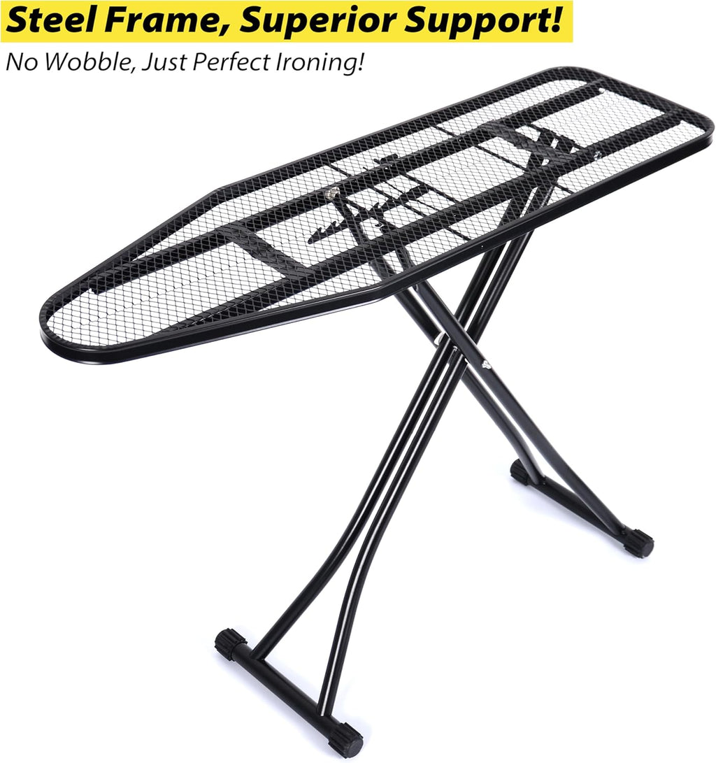 Skiennix Foldable Ironing Board - Adjustable Height with Heat-Resistant Cover | Lightweight & Durable for Home Use