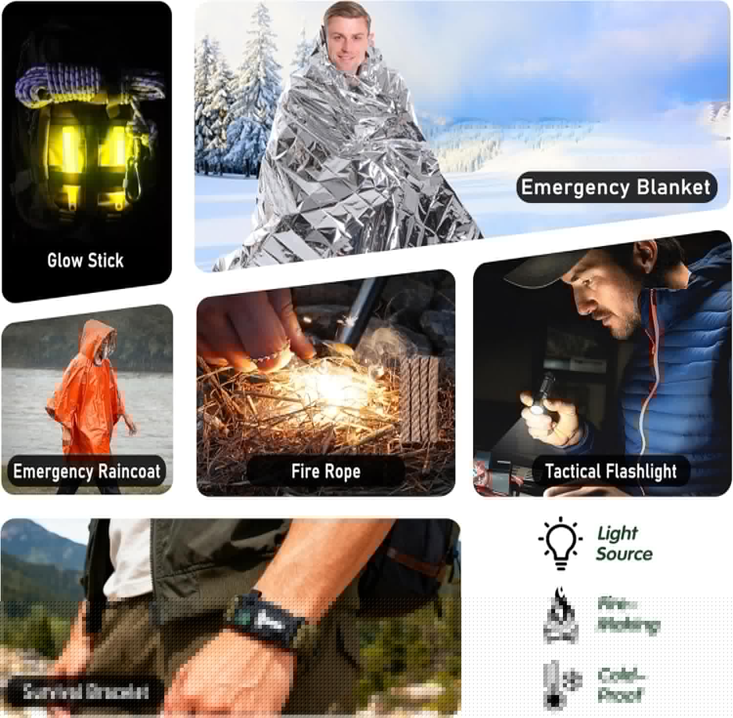 Survival Kit - Essential Outdoor Gear for Camping, Hunting & Adventure | Perfect Christmas Gift for Teens & Men