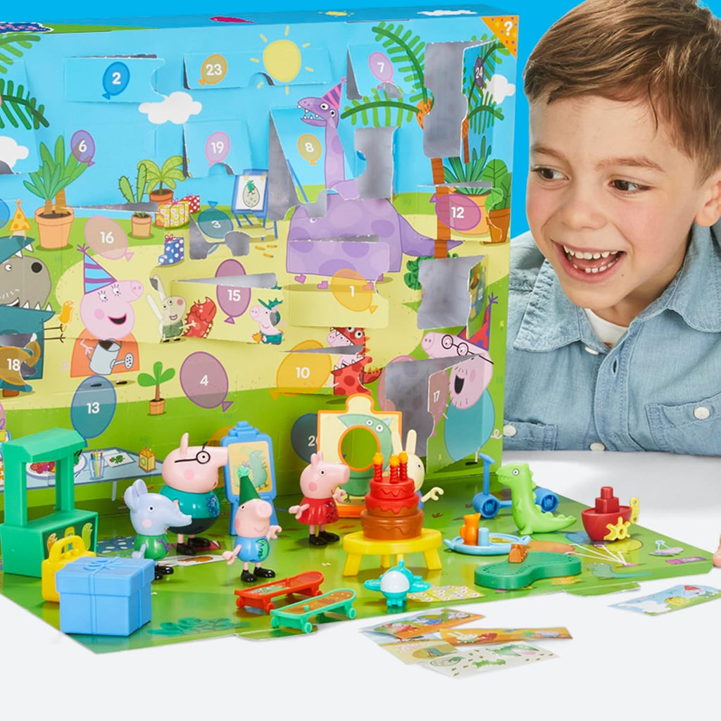 Peppa Pig George's Party Advent Calendar - 24 Surprise Toys & Stickers | Fun Preschool Gift for Ages 3+