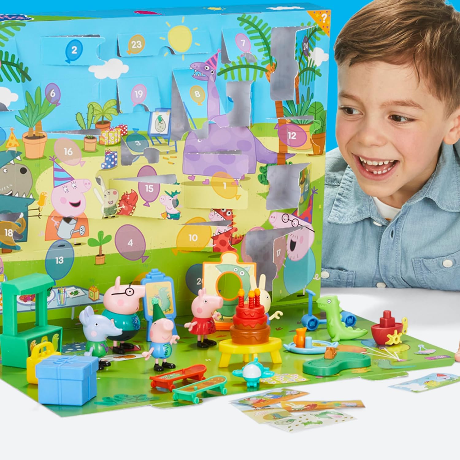 Peppa Pig George's Party Advent Calendar - 24 Surprise Toys & Stickers | Fun Preschool Gift for Ages 3+