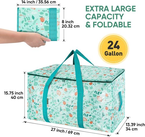 BALEINE 8-Pack Oversized Moving Bags - Heavy-Duty Storage Totes with Reinforced Handles | Spring Stroll