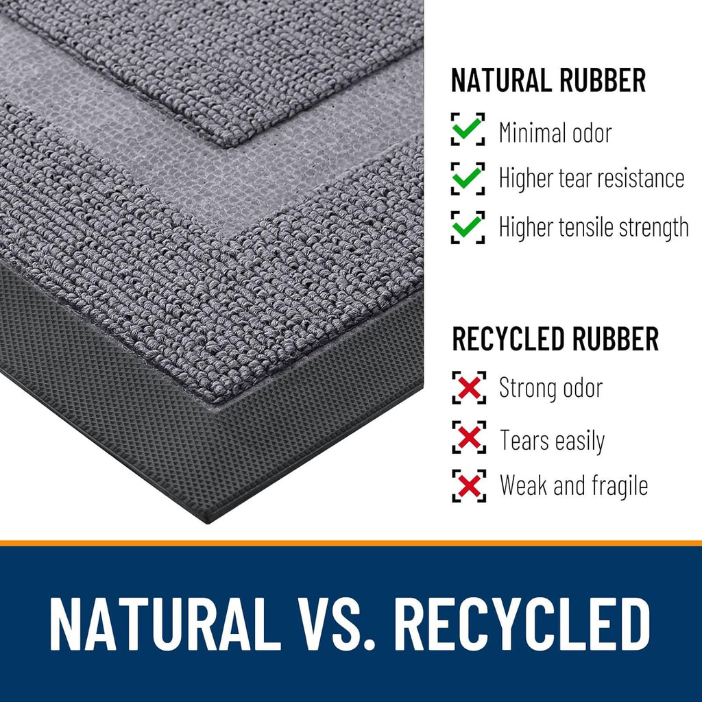 OLANLY Indoor Outdoor Front Door Mat - Waterproof All-Weather Doormat, Easy Clean, 35x23, Classic Gray