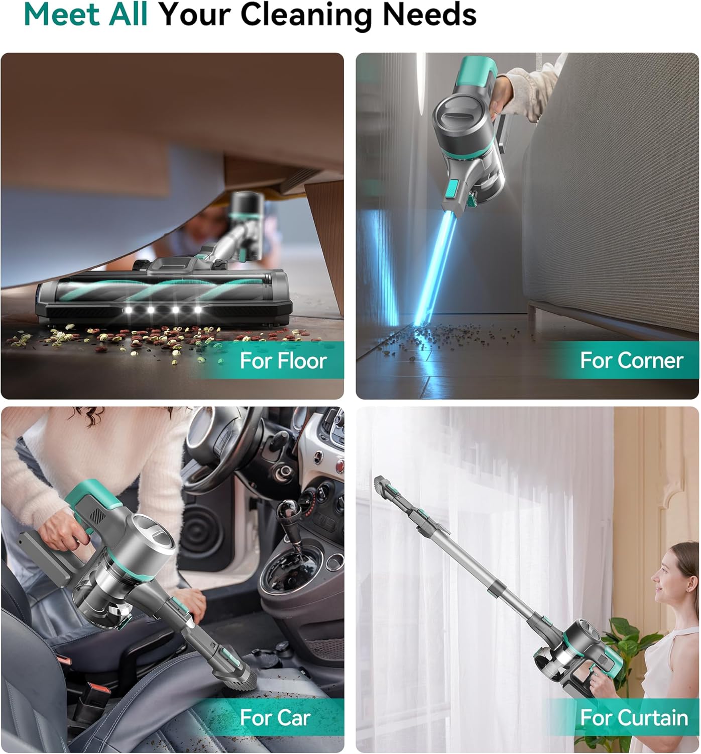 S10K Cordless Vacuum Cleaner - Powerful 55Kpa Suction | Lightweight 60-Minute Runtime for Home Use