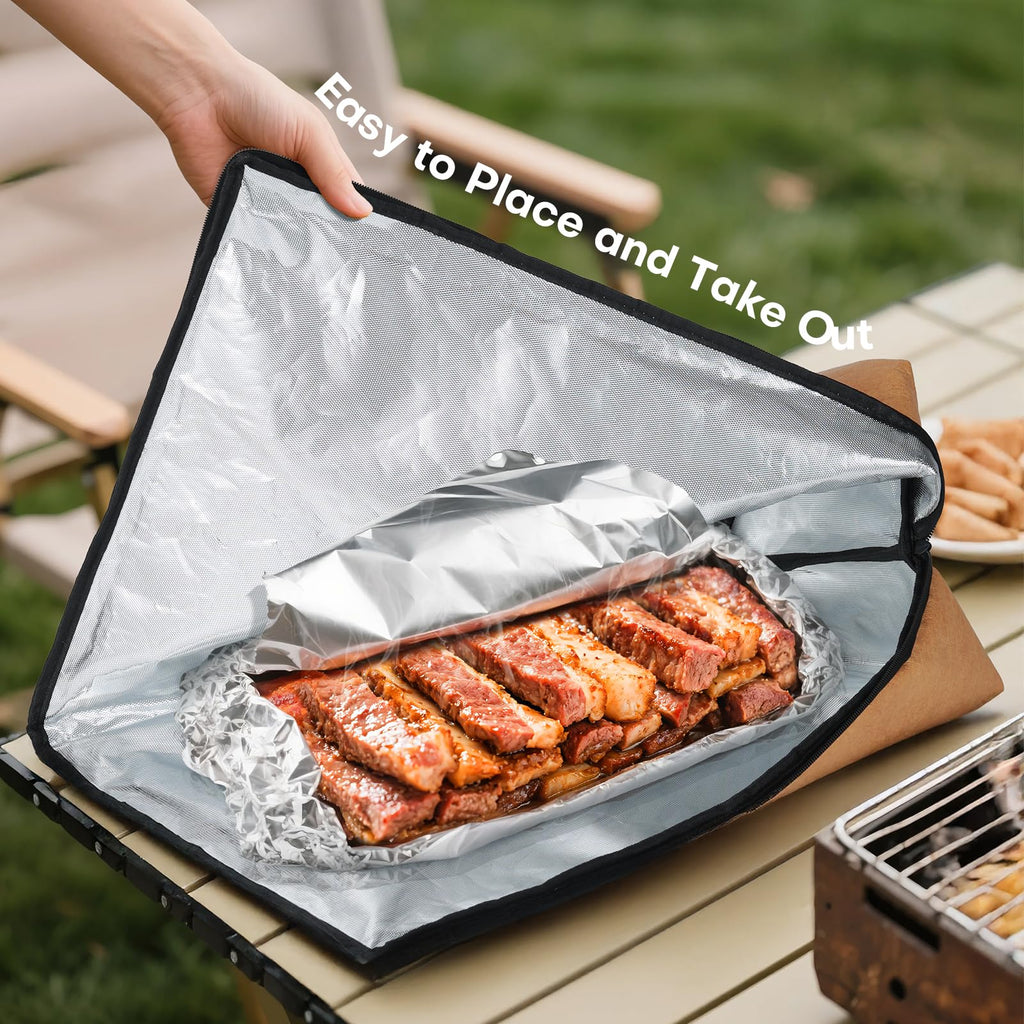 NAXBEY BBQ Meat Blanket for Resting Meat, 21 in Grill Blanket for Resting Meat, Wide Mouth Smoker Bag for Turkey, Ribs, Steak, Brisket