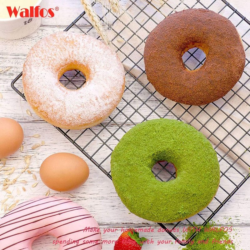 Walfos Full Size Silicone Donut Mold - 4In Donut Pan Big Size Non-Stick Donut Pan for Donut Cake Biscuit Bagels, Heat Resistant, BPA FREE and Dishwasher Safe(4Pack)