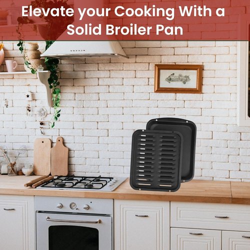 Broiler Pan for Oven by [Brand Name] - Nonstick Ceramic Coated 16.75” x 13” | Heavy Duty Heat Resistant Up to 550°F