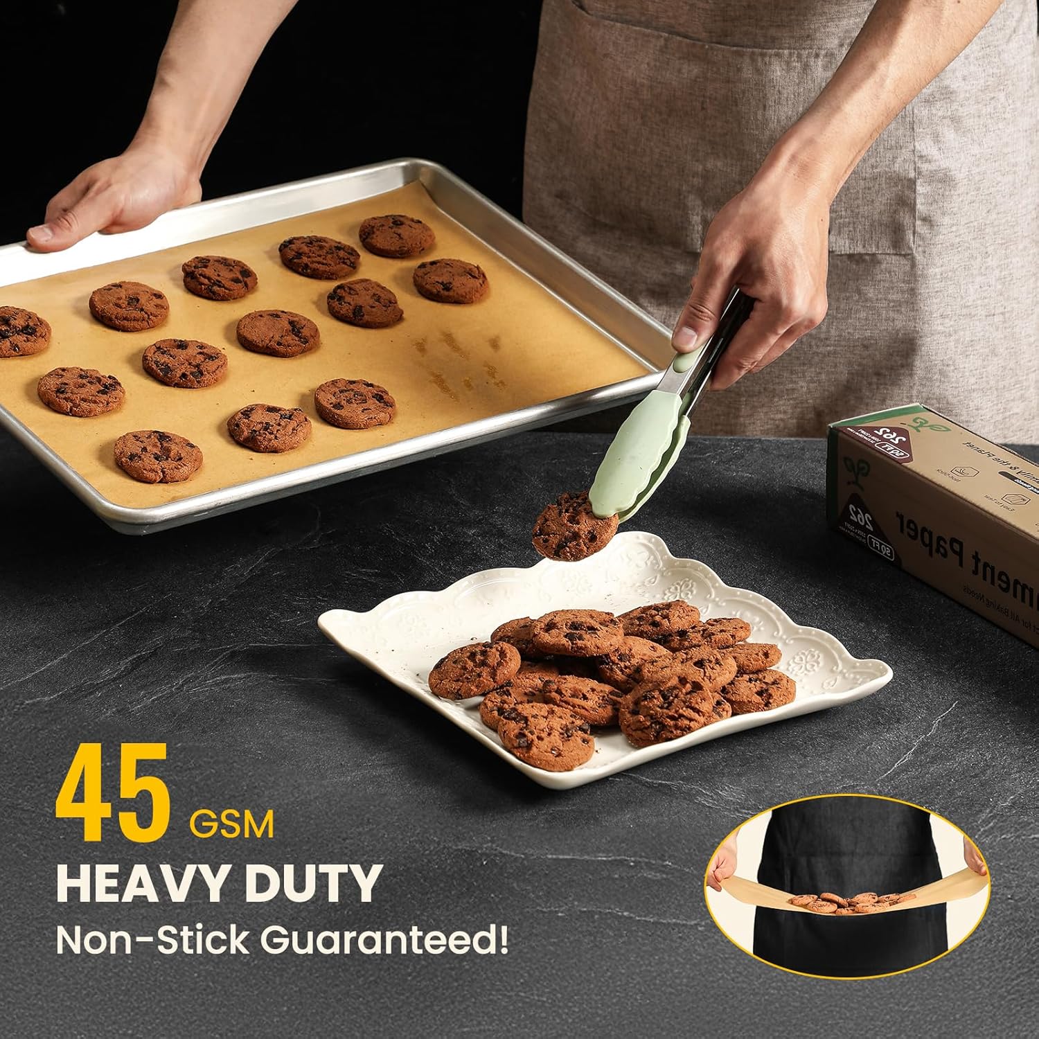 Unbleached Parchment Paper Roll by [Brand Name] - 15in x 210ft, Non-Stick & 450°F Safe for Baking, Cooking, Air Frying