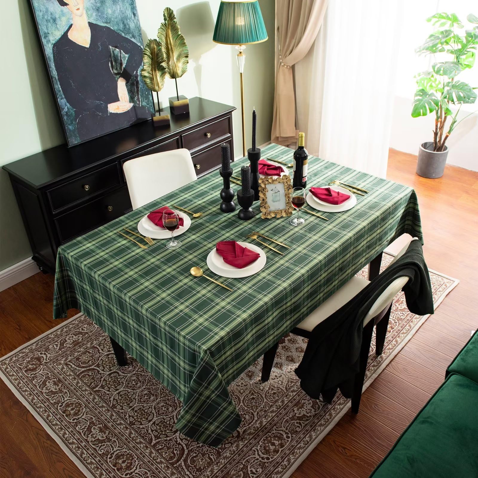 LOSIVISHE St Patrick's Day Tablecloth - Decoration Holiday Tablecloth - Reusable Wipe-able Waterproof Fabric Table Linen Cover for Kitchen, Indoor and Outdoor