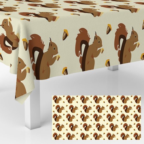 GZBJMYGS Squirrel Tablecloths Chestnut Acorn Waterproof Table Covers for Squirrel Party Birthday Party Home Decorations Dinner Banquet Supplies 53x98 Inch