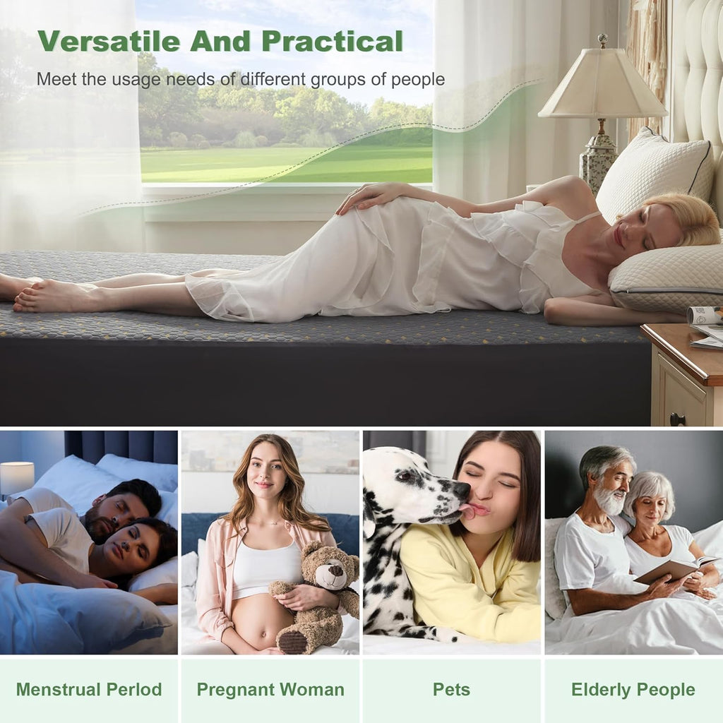 Skiennix Waterproof Mattress Protector - Queen Size Fitted Pad with 3D Air Fabric | Noiseless & Washable