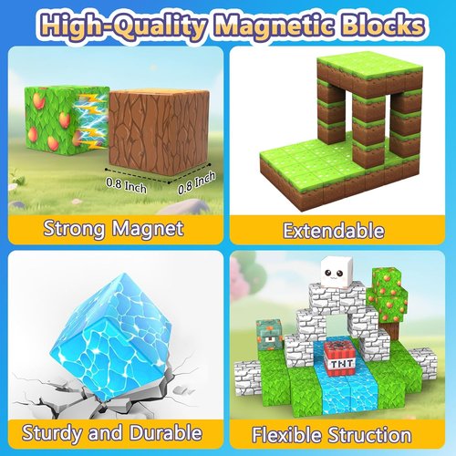 Magnetic Building Blocks by 150PCS | STEM Stacking Game for Kids Age 3-12 | Fun Birthday Gift