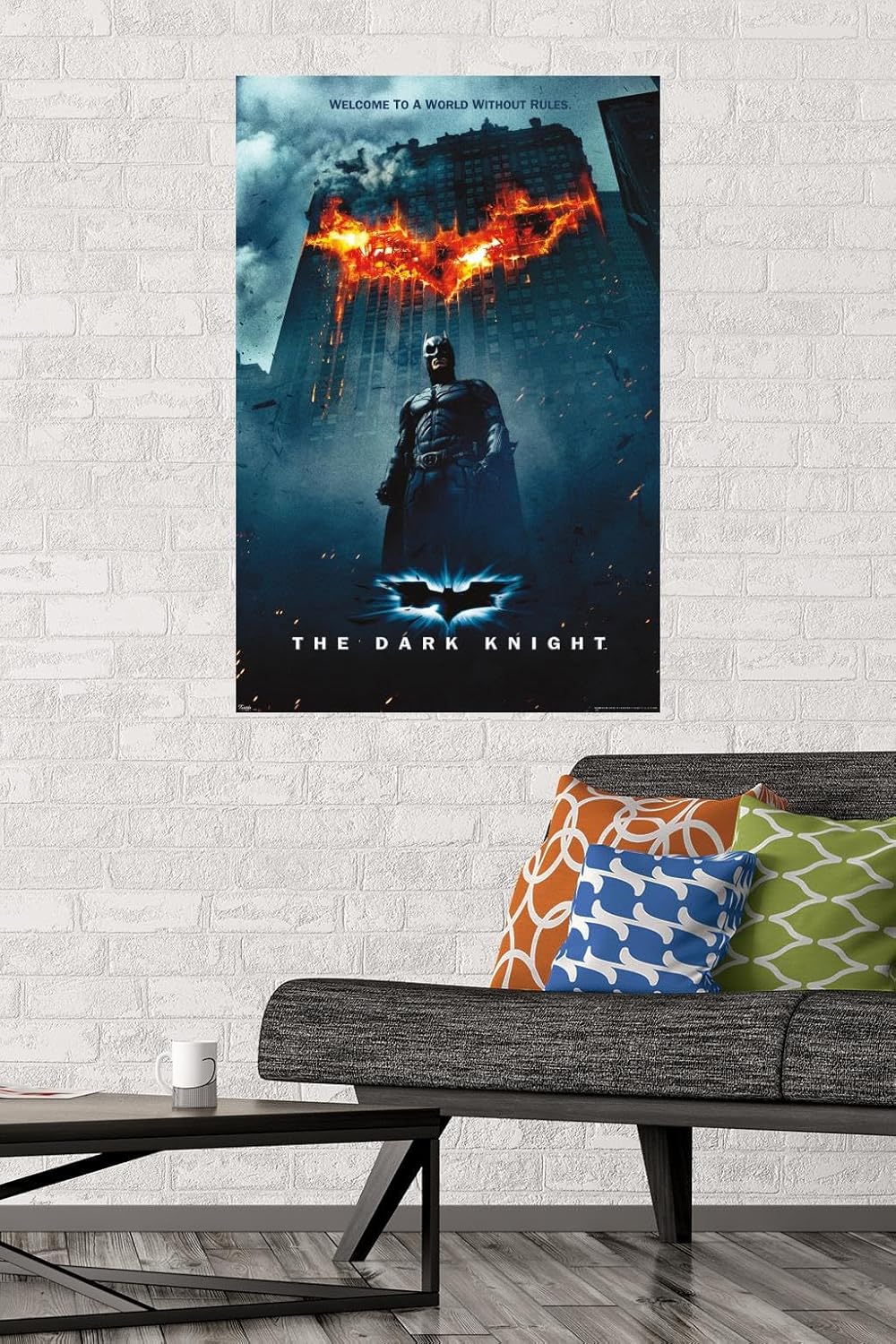 Trends International Batman Logo On Fire Wall Poster - 22.375" x 34" Unframed Decor