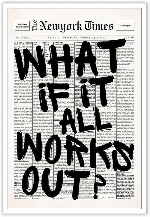 Drimiler Retro Black And White Newspaper Poster - Positive Affirming Canvas Wall Art | 12x18in Unframed