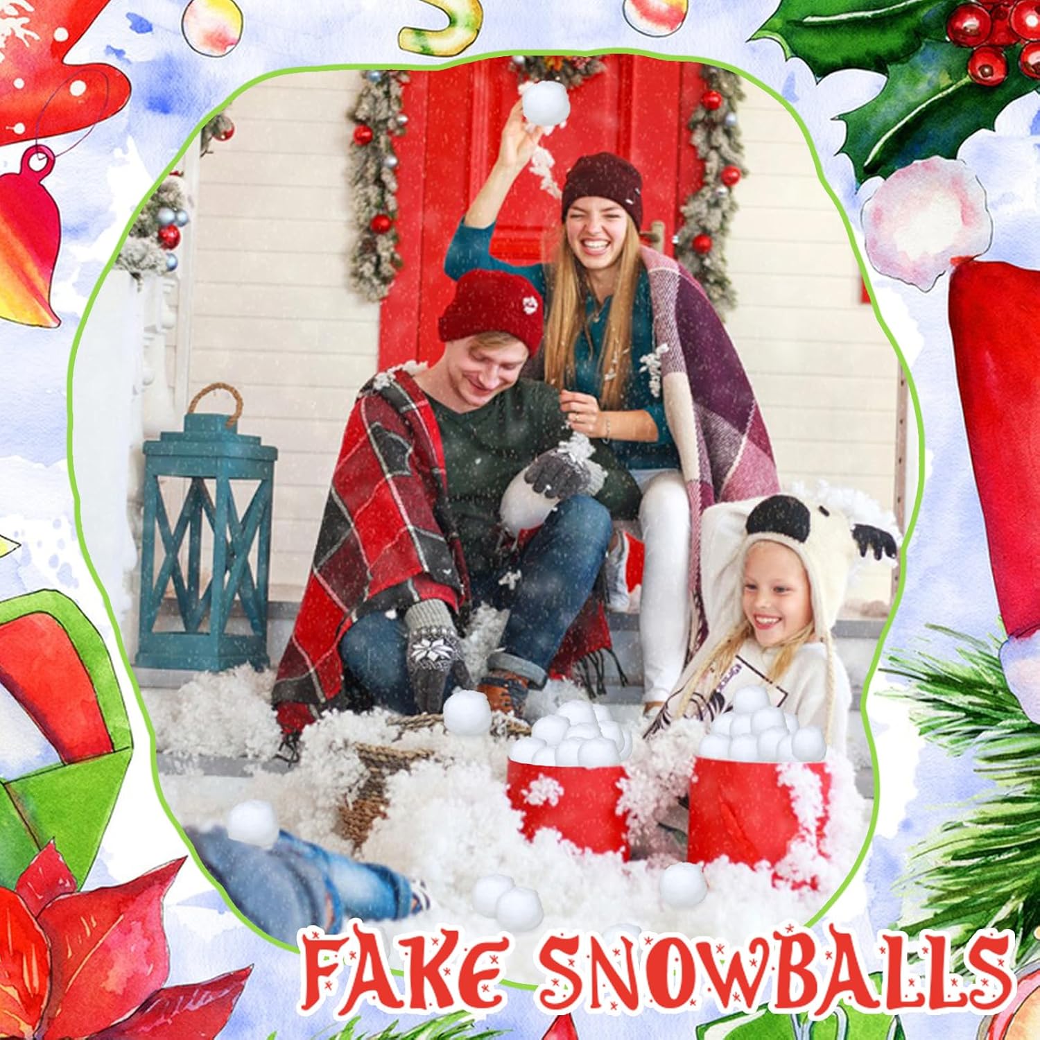 Skiennix 50 PCS 3-Inch Fake Snowballs - Realistic White Snowballs for Kids' Winter Fun & Decorations