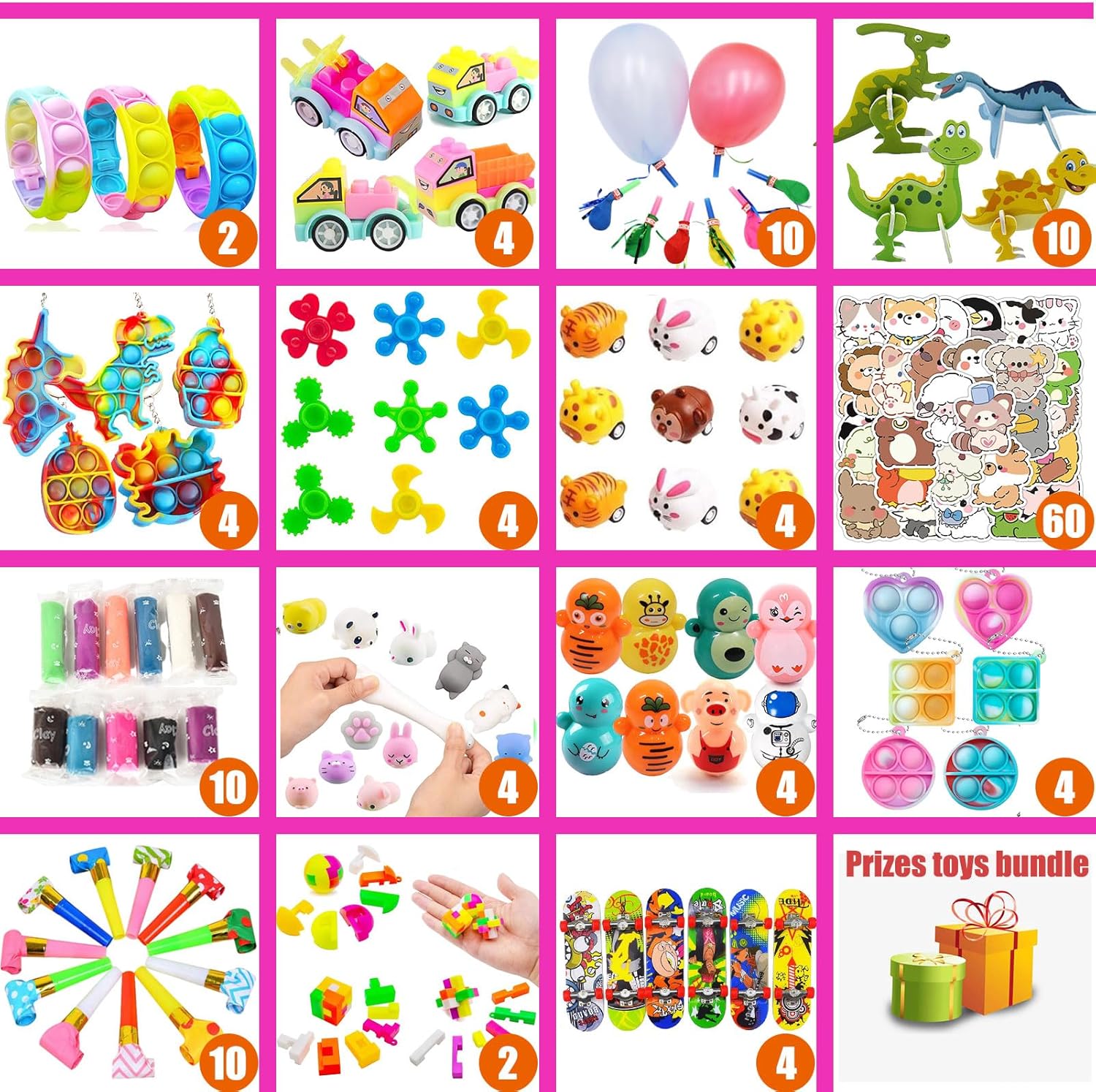 Skiennix 136 Pcs Kids Party Favors - 5-in-1 Classroom Prize Box for Ages 4-10 | Fidget Pop Its & Educational Toys
