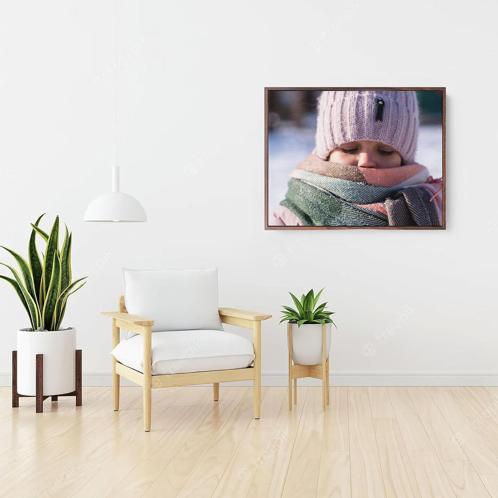 P&L ART Personalized Custom Canvas Prints - Transform Photos into Stunning Wall Art | 20x30 Walnut Frame