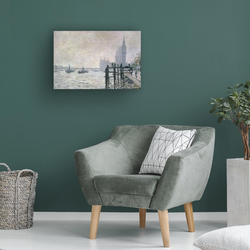 Trademark Fine Art The Thames Below Westminster by Claude Monet Canvas Wall Artwork, 22 by 32-Inch