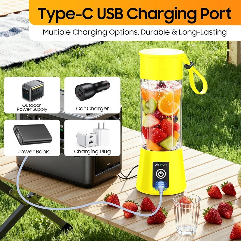Newly Upgraded Portable Smoothie Blender - 2026 Cordless Blender Rechargeable with 13Oz BAP Free Juice Cup, 20,000Rpm Speed, Freshly Squeezed in Travel
