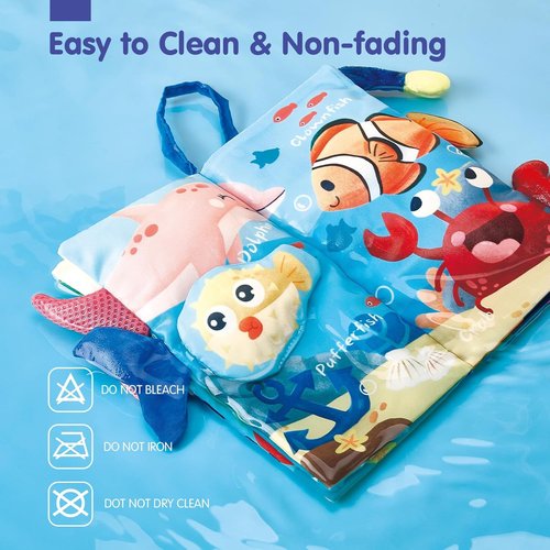 Hahaland Baby Toys - Crinkle Books for Babies | Soft Cloth Sensory Touch Books, 2-Pack for 0-6 Months