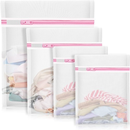 Mesh Laundry Bags by 4Pcs - Delicate Lingerie Wash Bags & Toy Storage Organizer | 1 Large, 1 Medium, 2 Small