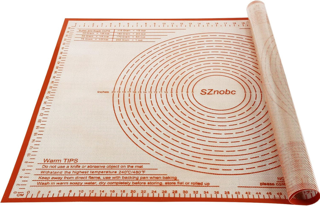 Skiennix Non-Slip Silicone Pastry Mat - Extra Large 36'' x 24'' Nonstick Baking Surface for Dough & Pastry