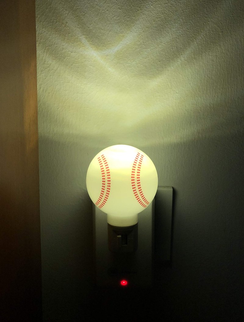 Omeet 2 Pack Warm White - Upgraded Version LED Plug-in Night Light for Kids - Baseball Shaped Lamp Take Good Care Children Sleep