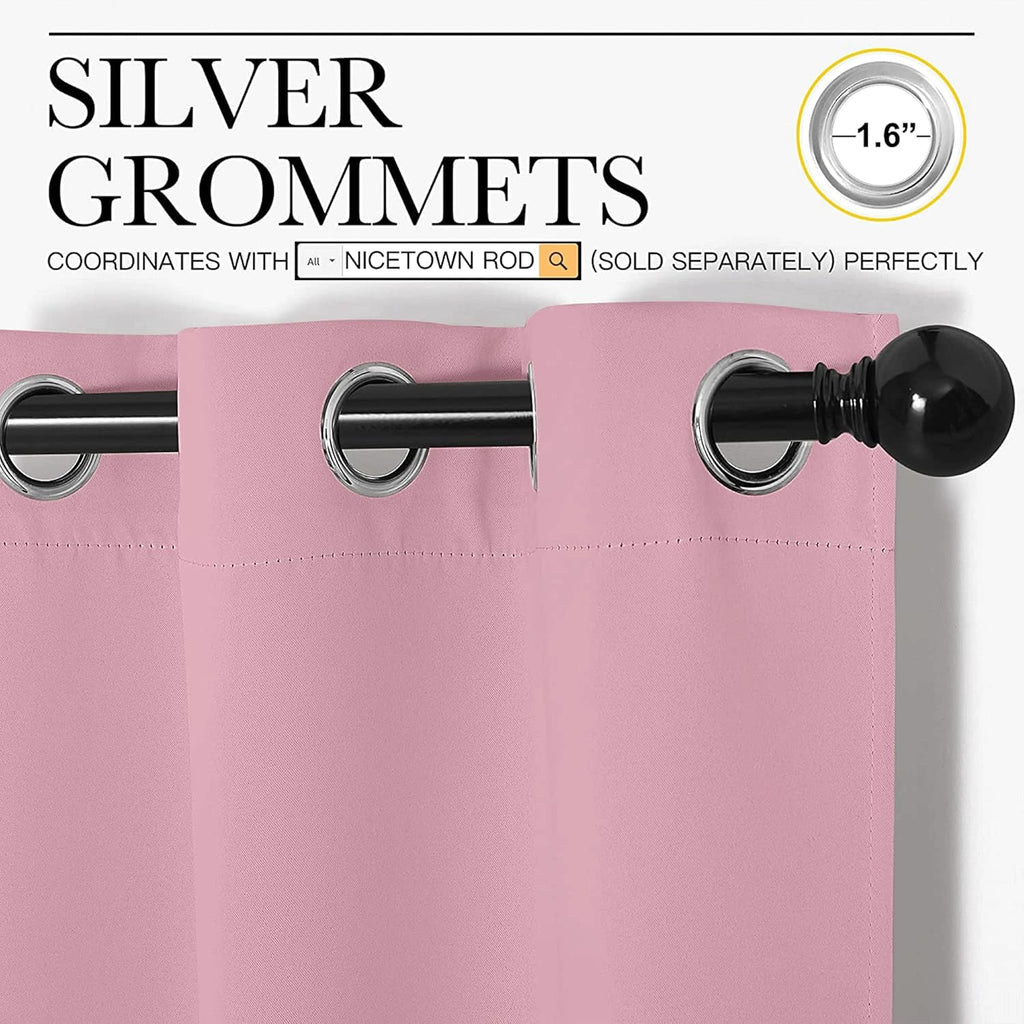 NICETOWN Crystal Pink Blackout Curtains - 102" Long, 55" Wide, Sound Reducing & Heat Blocking | 2-Piece Set for Modern Rooms