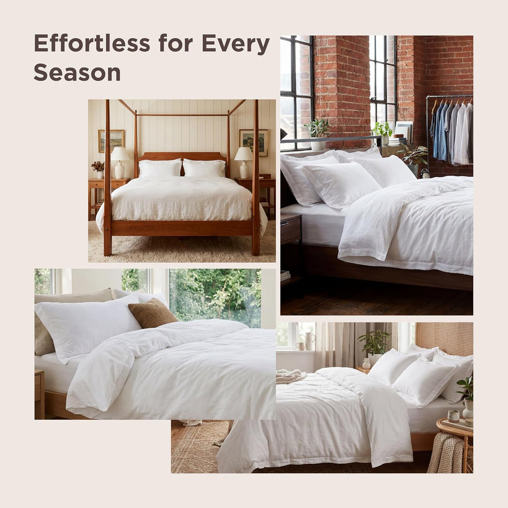Bedsure California King Duvet Cover - Soft Prewashed Cotton-Like Polyester, 104x98 Inches, Zipper Closure