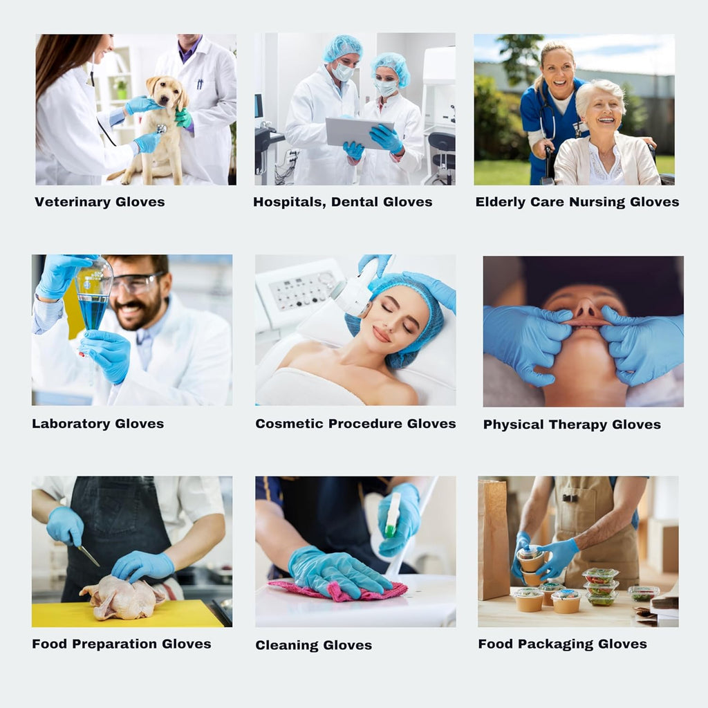 Nitrile Disposable Gloves - Latex-Free, Powder-Free, Food Grade | 3-6 MIL for Lab, Cleaning & Auto Mechanics