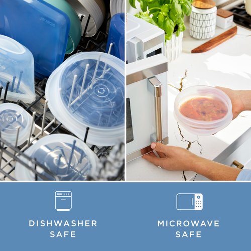 Stasher Silicone Stretch Lids, 4-Pack, Food Covers for Bowls, Jars, Cups, Microwave, Dishwasher, Oven Safe, Silicone Lids for Food Storage, Eco Friendly, Variety of Sizes, Food Grade Silicone, Clear