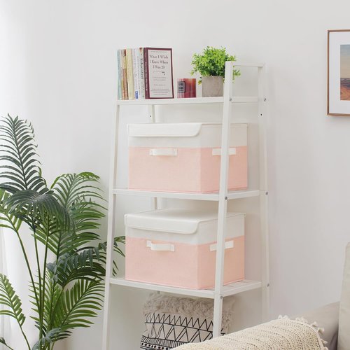 Granny Says Storage Baskets - Decorative Foldable Storage Bins with Lids | Pink 2-Pack for Closet Organization