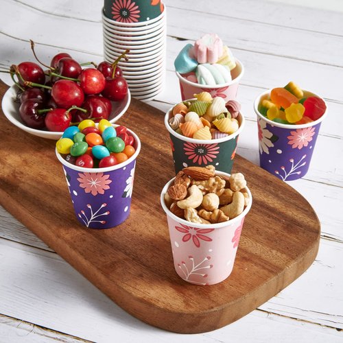 TV TOPVALUE 600 Pack 3 oz Paper Cups, Disposable Colorful Mini Cups for Mouthwash, Hot Drinking Used for Party, Picnic, Travel and Events