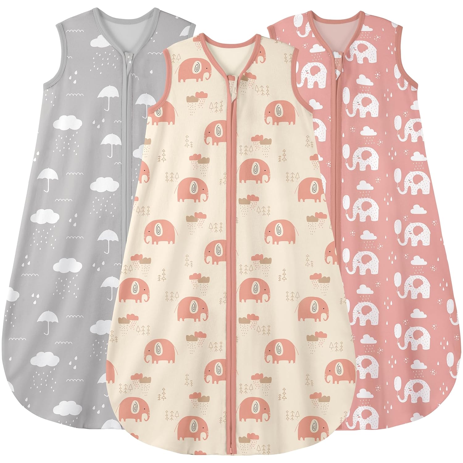 Yoofoss Baby Sleep Sack | 100% Organic Cotton Wearable Blanket for 12-18 Months | 3-Pack, Lightweight & Comfy