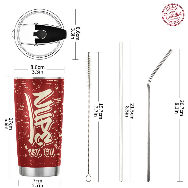 BBGreek Kappa Alpha Psi Fraternity Paraphernalia - Official Vendor - 20 oz Stainless Steel Insulated Tumbler - Nupes