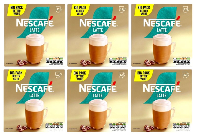 NESCAFÉ Latte x12 Instant Coffee Sachets (Pack of 6, Total 72 Sachets)