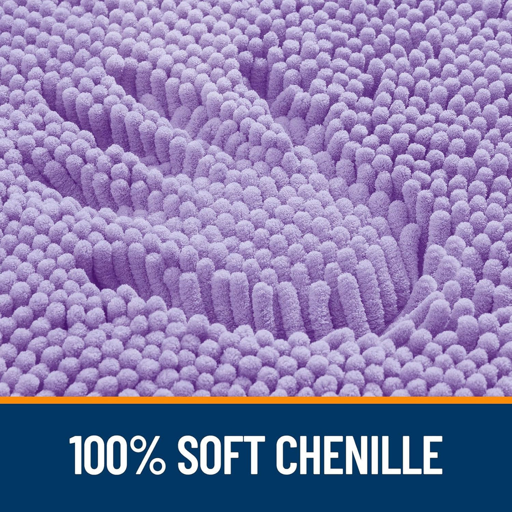 OLANLY Bathroom Runner Rugs - Soft Absorbent Chenille with Rubber Backing | 47x24 Inches, Lavender