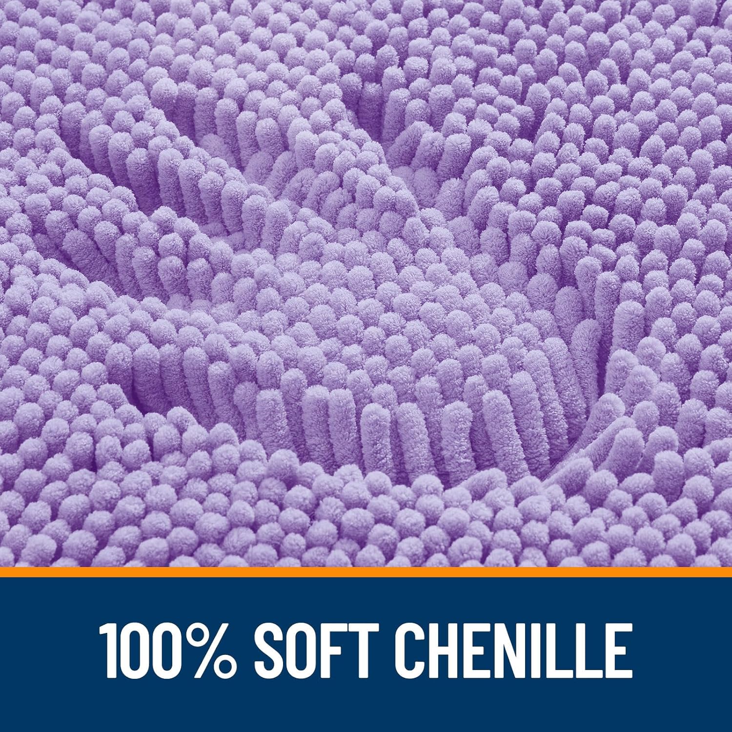 OLANLY Bathroom Runner Rugs - Soft Absorbent Chenille with Rubber Backing | 47x24 Inches, Lavender
