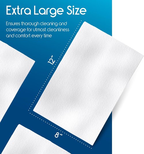 Inspire Adult Wet Wipes - Incontinence Cleansing Cloths for Elderly | 8"x12", 12 Packs of 50
