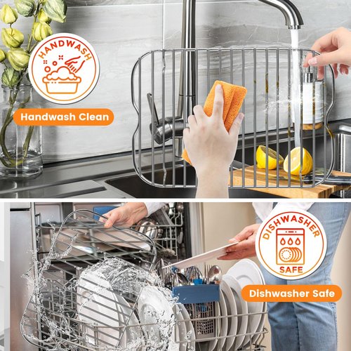 Air Fryer Replacement Parts for Ninja Foodi FG551 Smart XL Indoor Grill with Air Fry, 11.6''*7.6'' Stainless Steel Air Fryer Accessories Roasting Steamer Grill Racks Baking Tray，Dishwasher safe