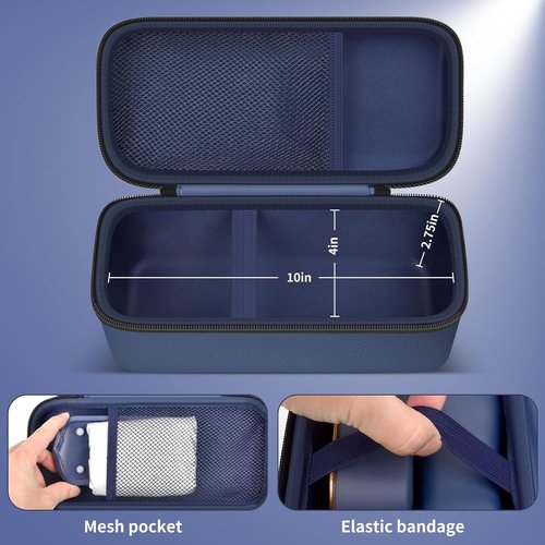 GWCASE Travel Steamer Case - Fits DRFLASH & Nesugar Models Up to 10.25"x5"x4" - Blue, Accessory Pocket