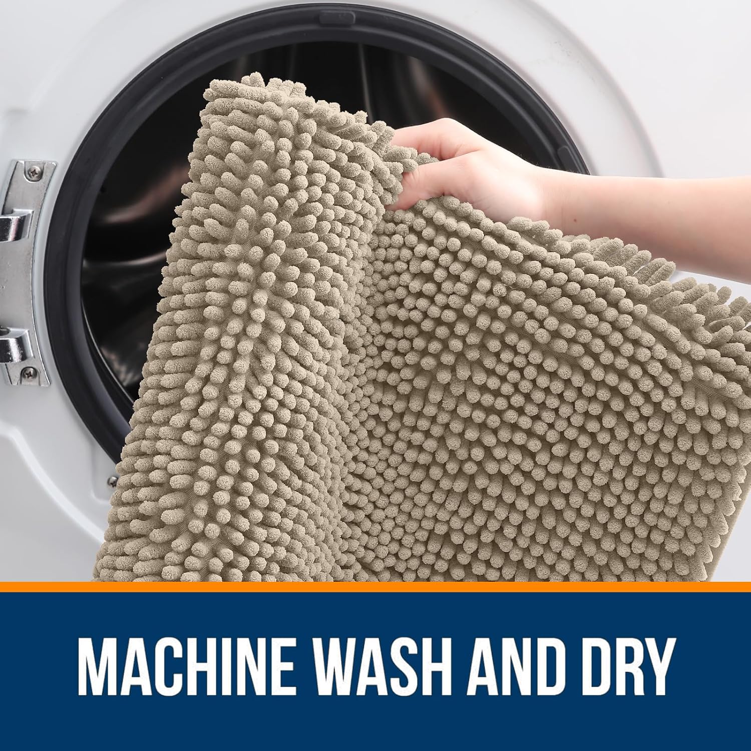 OLANLY Bathroom Rugs - Extra Soft Absorbent Chenille Mats | Quick Dry, Machine Washable, 36x24, Warm Taupe