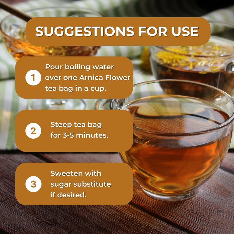 Hanan Peruvian Secrets Flor de Arnica 25 Herbal Teabags Arnica Tea Flowers Natural Dried Herb from Peru 25 Filtered Teabags