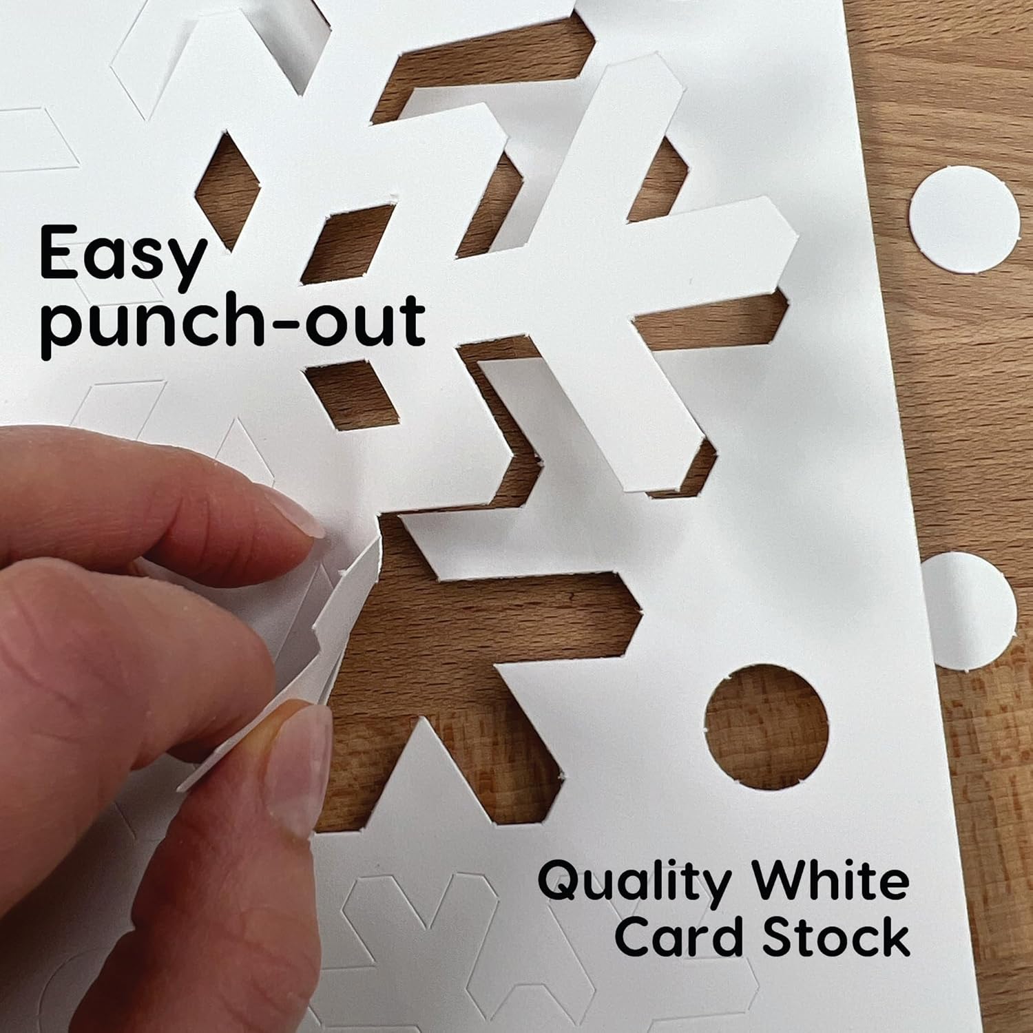 Skiennix Snowflake Paper Cutouts - 80 Pieces of 2-Sided White Card Stock for Classroom Decor | Winter Decorations