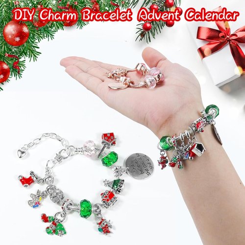 Advent Calendar 2025 - 24-Day Christmas Countdown with DIY Bracelets & Charms | Perfect Kids' Gift