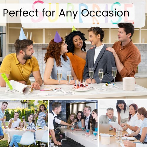 800 Pieces Disposable Paper Coasters, GOH DODD Thickened (1.5MM) 4 Inch Bar Coasters Bulk Absorbent Cardboard Blanks for Drinks DIY Arts Crafts Wedding Party Gifts Education, White, Round