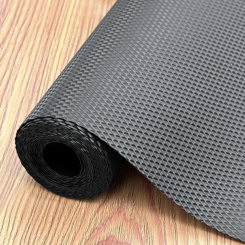 12 Inch Wide Shelf Liner Non Slip, Drawer Liners Non Adhesive for Kitchen Cabinets,Bedroom Dresser,Waterproof Cabinet Liners for Shelves,Pantry, Washable Refrigerator Mat,Black