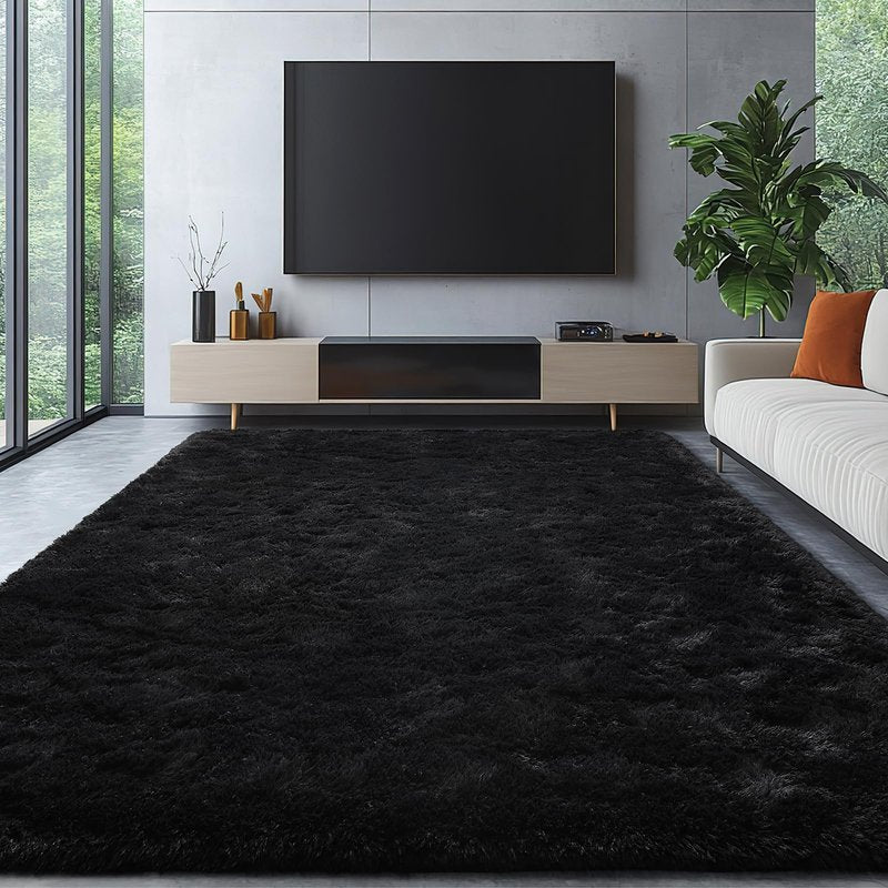 HOMORE Living Room Rug 6x9 Grey Rugs for Bedroom, Tie-dye Area Rug Large Fluffy Rugs for Kids Room, Non Slip Furry Carpet for Nursery Boys Girls