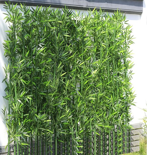 HOUSESET 4/5/6ft Artificial Bamboo Tree 10 Pack, Fake Bamboo Plant with Encrypted Silk Leaves for Garden Yard Indoor Outdoor Decor, Privacy Waterproof Faux Plants (5ft/153cm)
