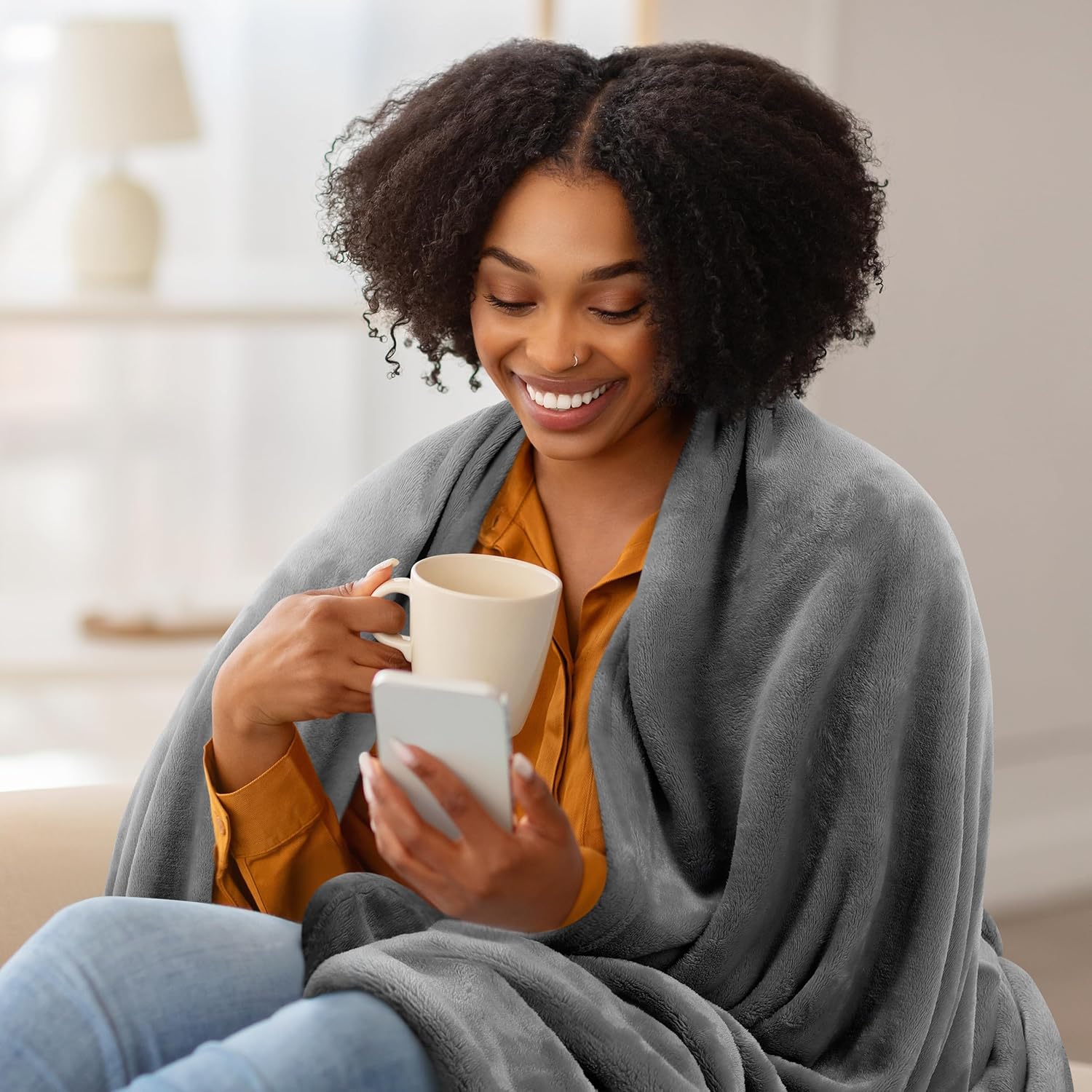 Utopia Bedding Fleece Blanket - Twin XL Grey 300GSM Luxury Soft Microfiber | Anti-Static & Cozy (90x76 Inch)